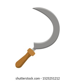 Vector design of sickle and farming logo. Web element of sickle and garden stock symbol for web.