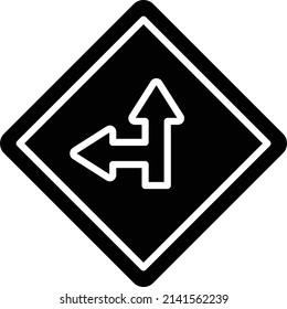 Estilo de icono de la carretera lateral izquierda del diseño del vector