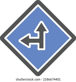Vector Design Side Road Left Icon Style