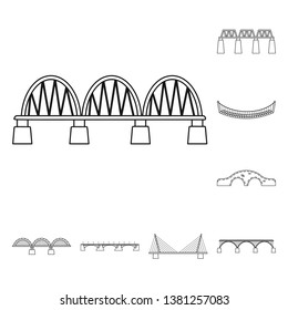 Vector design of sight and connection logo. Collection of sight and construct stock symbol for web.