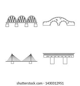 Vector design of sight and connection sign. Set of sight and construct stock symbol for web.