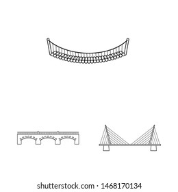 Vector design of sight and connection sign. Collection of sight and construct stock symbol for web.