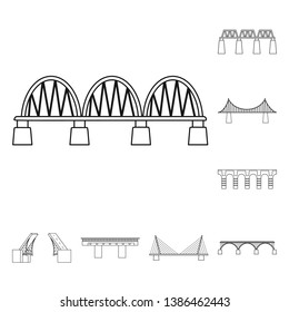 Vector design of sight and connection symbol. Collection of sight and construct vector icon for stock.