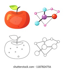 Vector design of  and  sign. Collection of  and  stock vector illustration.