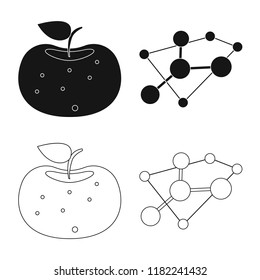 Vector design of  and  sign. Set of  and  vector icon for stock.