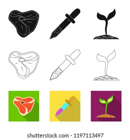 Vector design of  and  sign. Set of  and  stock vector illustration.