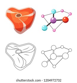 Vector design of  and  sign. Set of  and  stock vector illustration.