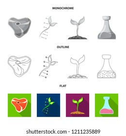 Vector design of  and  sign. Set of  and  stock vector illustration.