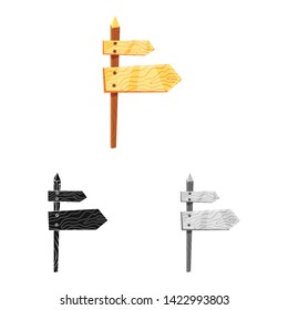 Vector design of signage  and arrow  icon. Set of signage  and roses stock symbol for web.
