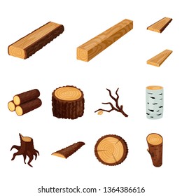 Vector design of signboard  and wood logo. Collection of signboard  and wooden vector icon for stock.