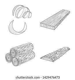 Vector design of signboard and wood logo. Collection of signboard and wooden vector icon for stock.