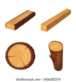 Vector design of signboard and wood sign. Collection of signboard and wooden stock symbol for web.