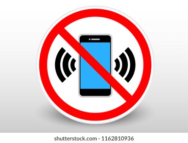 vector design of silence smartphone prohibition sign 
