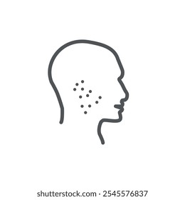 vector design silhouette, acne, freckle face