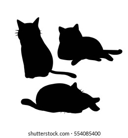 Vector design silhouette of cat.