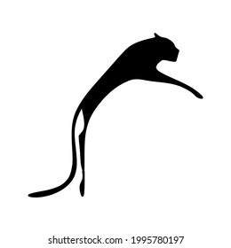 Vector design of a silhouette of a chasing tiger 