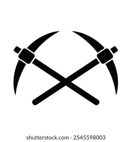 vector design of the silhouette of a hoe and its metal blade, black and sharp.
