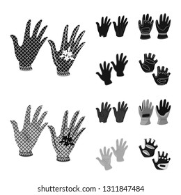 Vector design of silhouette and safety icon. Collection of silhouette and comfort stock vector illustration.