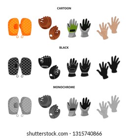 Vector design of silhouette and safety icon. Collection of silhouette and comfort vector icon for stock.