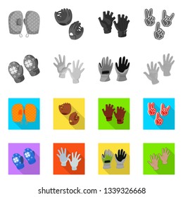 Vector design of silhouette and safety icon. Collection of silhouette and comfort stock symbol for web.