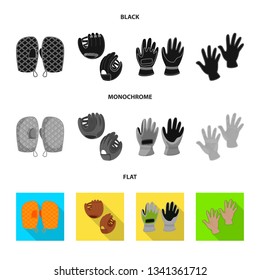 Vector design of silhouette and safety icon. Collection of silhouette and comfort stock symbol for web.