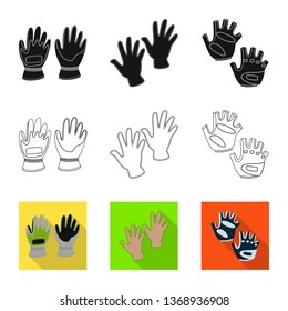Vector design of silhouette and safety icon. Set of silhouette and comfort stock symbol for web.