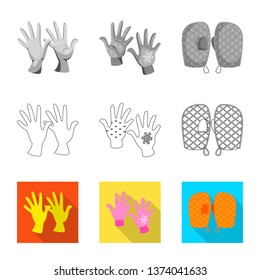 Vector design of silhouette and safety icon. Collection of silhouette and comfort stock symbol for web.