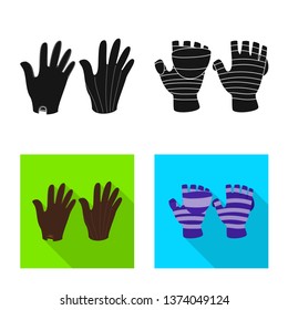 Vector design of silhouette and safety icon. Collection of silhouette and comfort stock symbol for web.