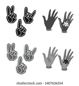 Vector design of silhouette and safety icon. Set of silhouette and comfort stock vector illustration.