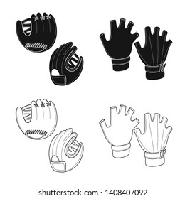 Vector design of silhouette and safety icon. Set of silhouette and comfort stock symbol for web.