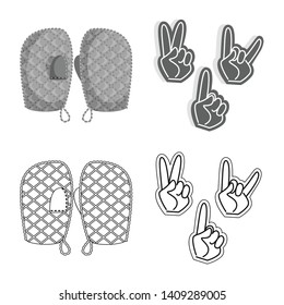 Vector design of silhouette and safety icon. Collection of silhouette and comfort stock vector illustration.