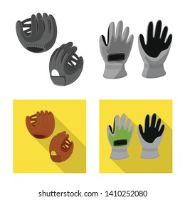 Vector design of silhouette and safety icon. Set of silhouette and comfort vector icon for stock.