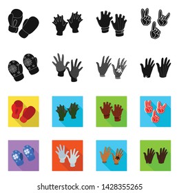 Vector design of silhouette and safety icon. Set of silhouette and comfort stock symbol for web.
