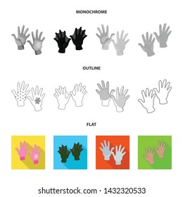 Vector design of silhouette and safety icon. Collection of silhouette and comfort vector icon for stock.