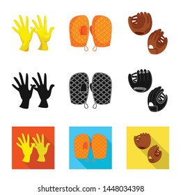 Vector design of silhouette and safety icon. Set of silhouette and comfort stock symbol for web.