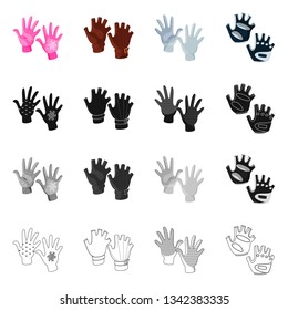 Vector design of silhouette and safety logo. Collection of silhouette and comfort stock symbol for web.