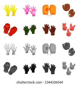 Vector design of silhouette and safety logo. Set of silhouette and comfort stock symbol for web.