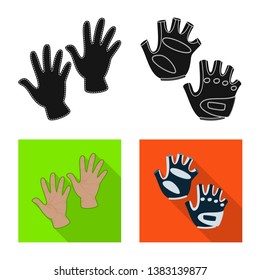 Vector design of silhouette and safety logo. Set of silhouette and comfort stock symbol for web.