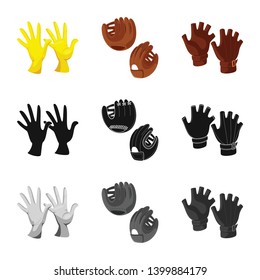 Vector design of silhouette and safety logo. Collection of silhouette and comfort stock symbol for web.