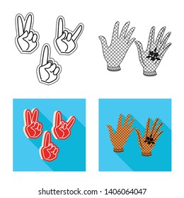 Vector design of silhouette and safety logo. Collection of silhouette and comfort stock symbol for web.