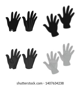 Vector design of silhouette and safety logo. Set of silhouette and comfort vector icon for stock.