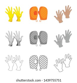 Vector design of silhouette and safety logo. Collection of silhouette and comfort stock symbol for web.