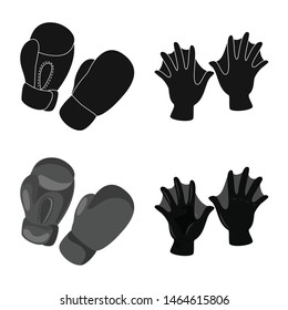 Vector design of silhouette and safety logo. Collection of silhouette and comfort stock vector illustration.