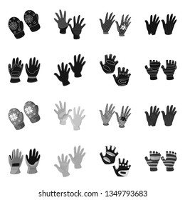 Vector design of silhouette and safety sign. Set of silhouette and comfort stock symbol for web.