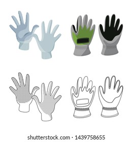Vector design of silhouette and safety sign. Set of silhouette and comfort vector icon for stock.