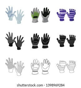 Vector design of silhouette and safety symbol. Collection of silhouette and comfort stock symbol for web.