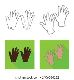 Vector design of silhouette and safety symbol. Collection of silhouette and comfort vector icon for stock.