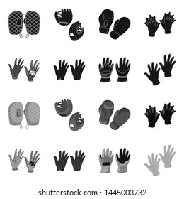 Vector design of silhouette and safety symbol. Set of silhouette and comfort stock vector illustration.
