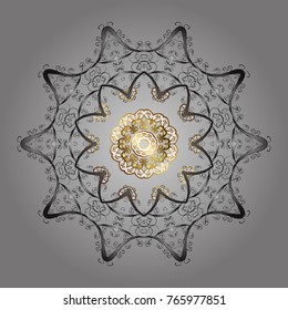 Vector design. Silhouette snow flake sign isolated gray, brown and white colors. Snowflake mosaic icon. Graphic element decoration. Flat design. Symbol winter, frozen, Christmas, New Year holiday.