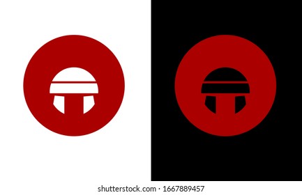 Vector Design Silhouette of War Helmet Icons.